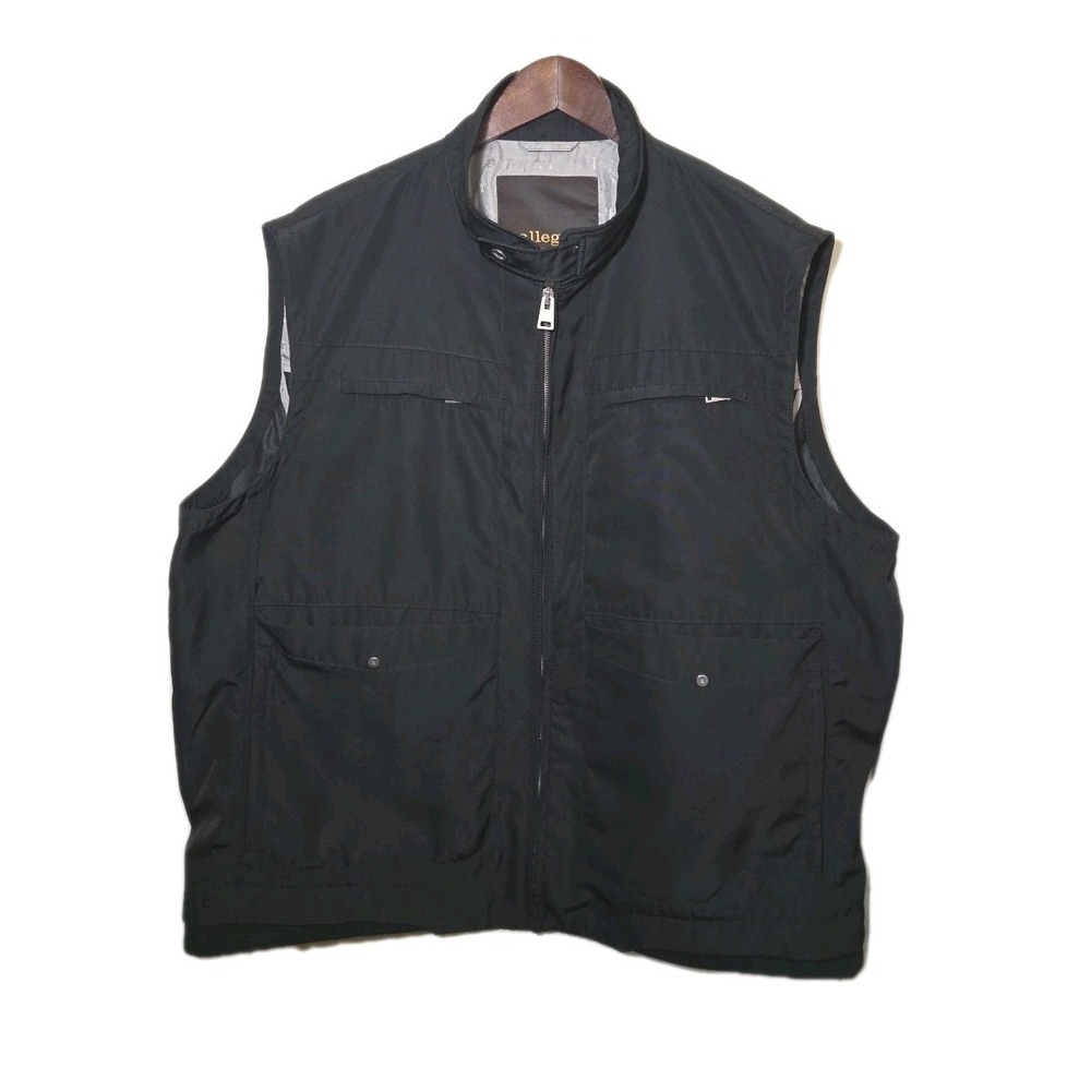 Allegri Milano Military Summer Nylon 3317‎ Vest Black Zip Pockets IT 58 US XL